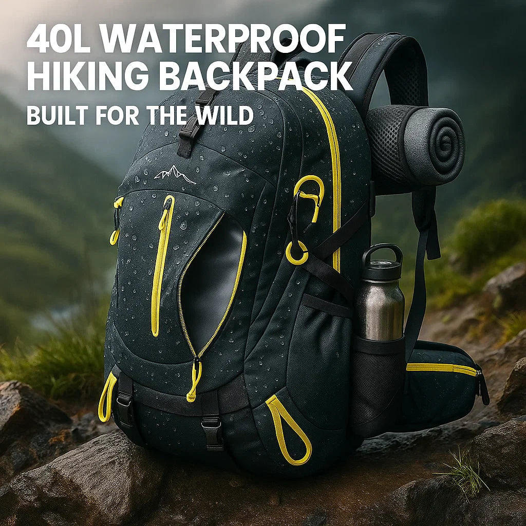 Lightweight 40L Hiking Backpack - Waterproof and Ergonomic Design for Outdoor Use