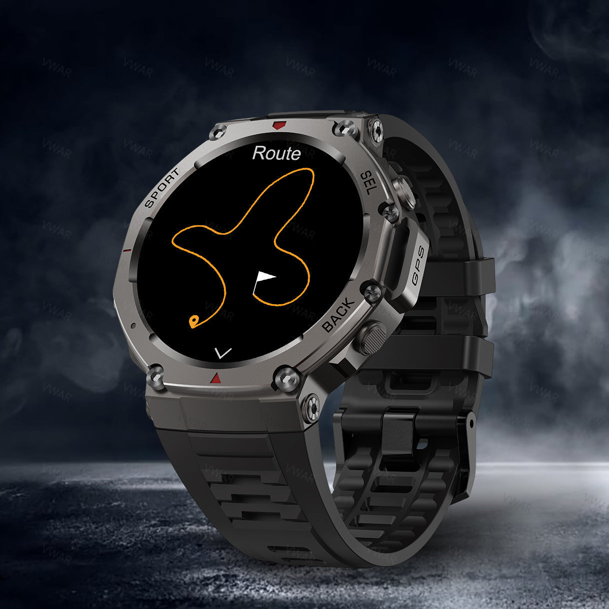 Rugged Outdoor GPS Smartwatch – 5 ATM Waterproof for Adventurers