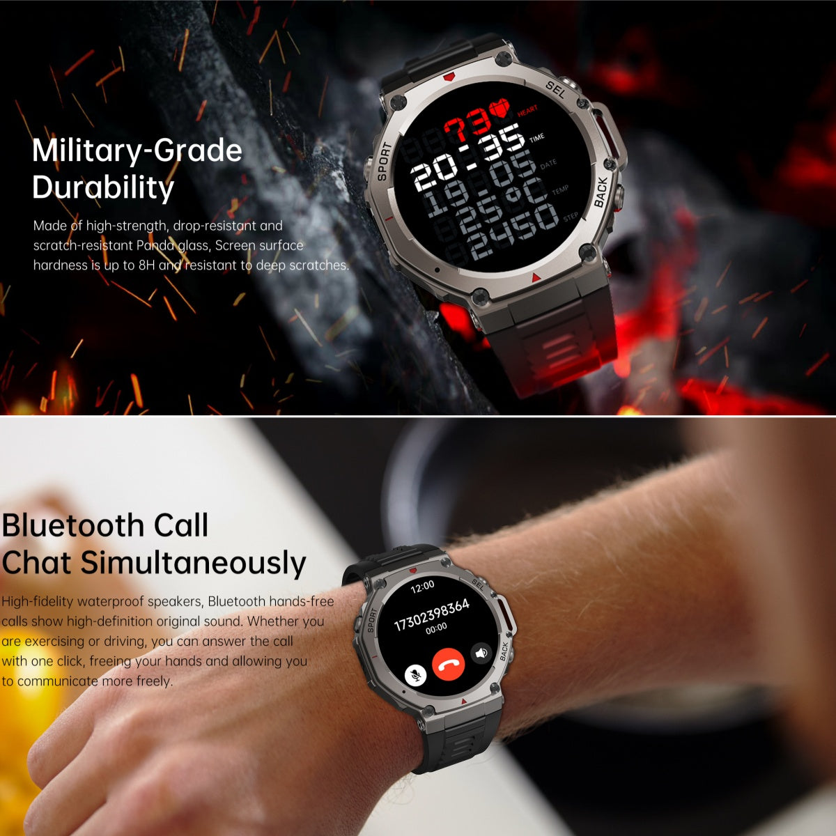 Rugged Outdoor GPS Smartwatch – 5 ATM Waterproof for Adventurers