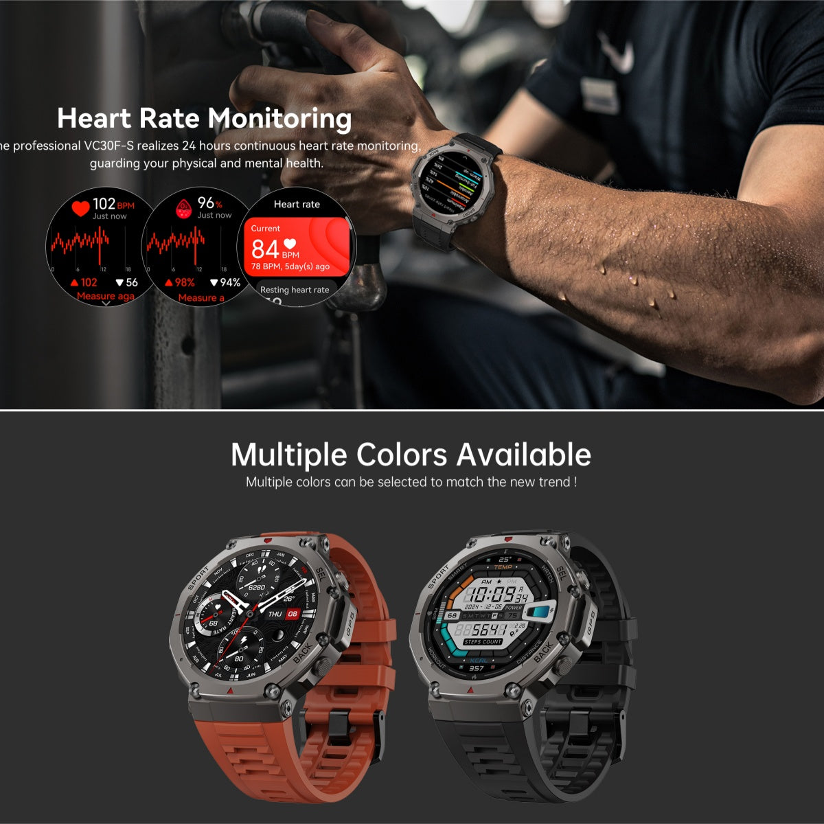 Rugged Outdoor GPS Smartwatch – 5 ATM Waterproof for Adventurers