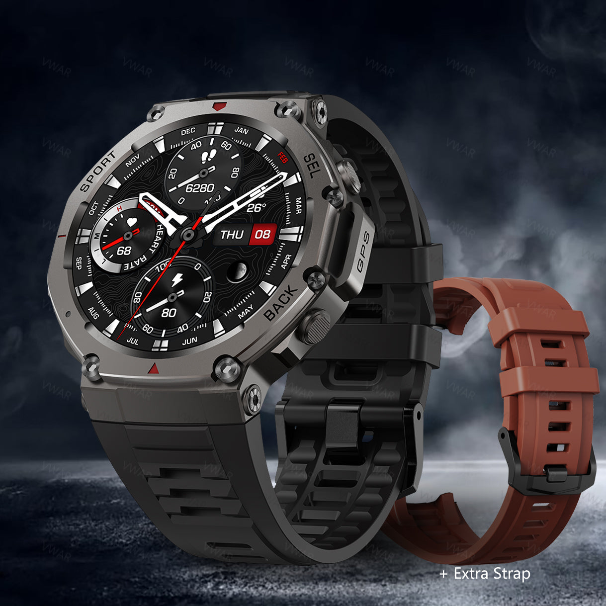 Rugged Outdoor GPS Smartwatch – 5 ATM Waterproof for Adventurers