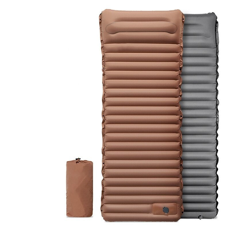 Inflatable Camping Mattress with Integrated Foot Pump – Waterproof & Portable