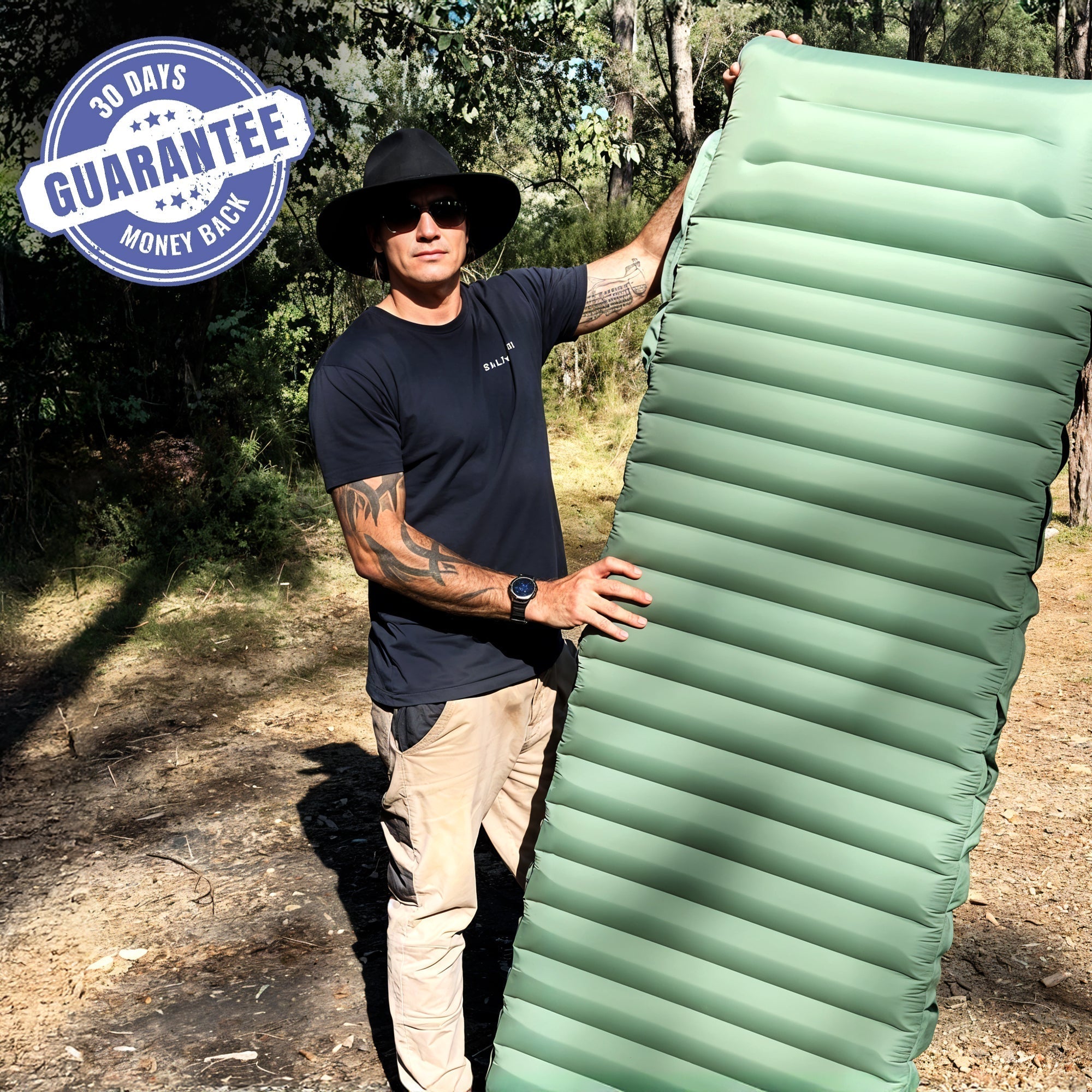 Inflatable Portable Mattress with Built-In Foot Pump – Lightweight Comfort
