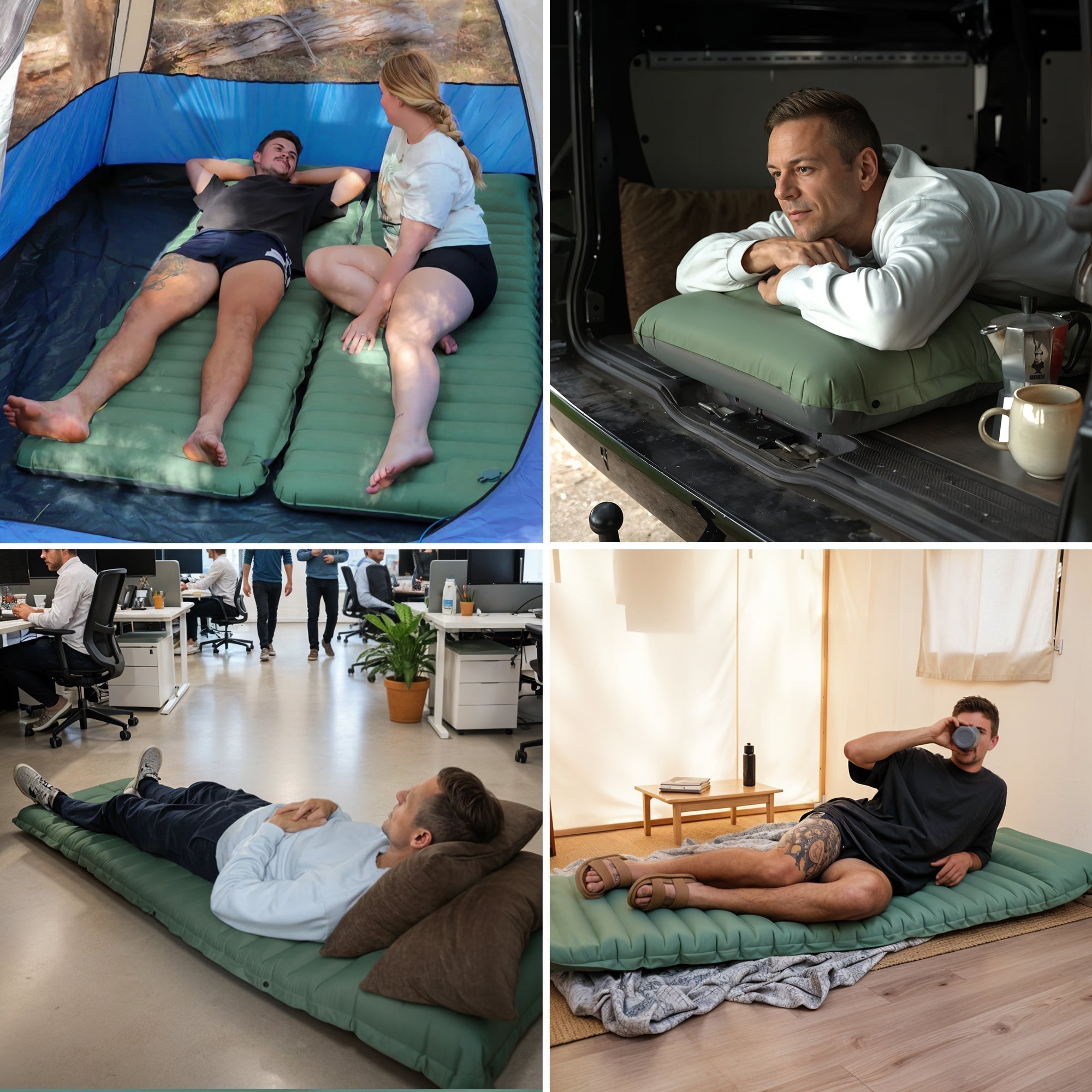 Inflatable Portable Mattress with Built-In Foot Pump – Lightweight Comfort