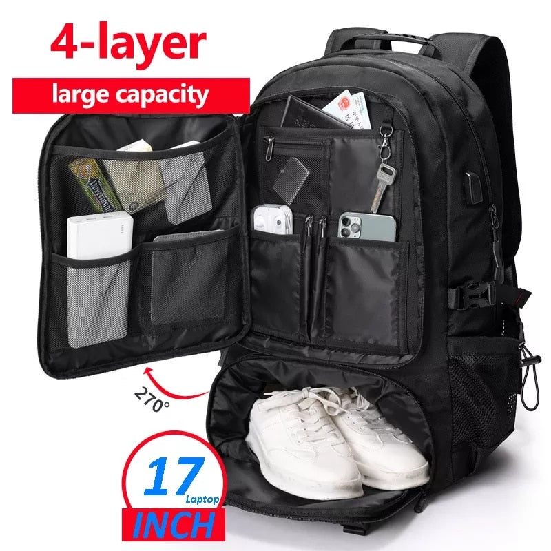 Water-Resistant Travel Backpack for Hiking and Camping – Large Capacity