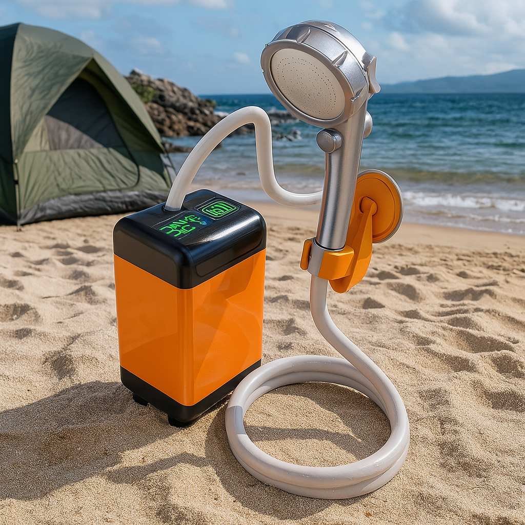 Compact Portable Shower Pump for Outdoor Use with USB Charging