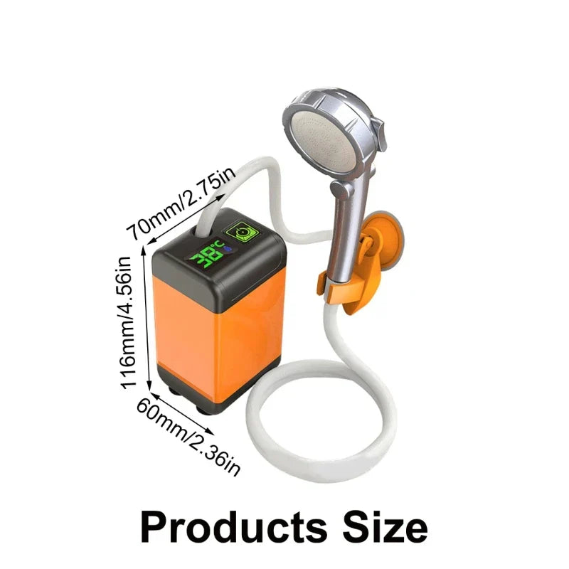 Compact Portable Shower Pump for Outdoor Use with USB Charging