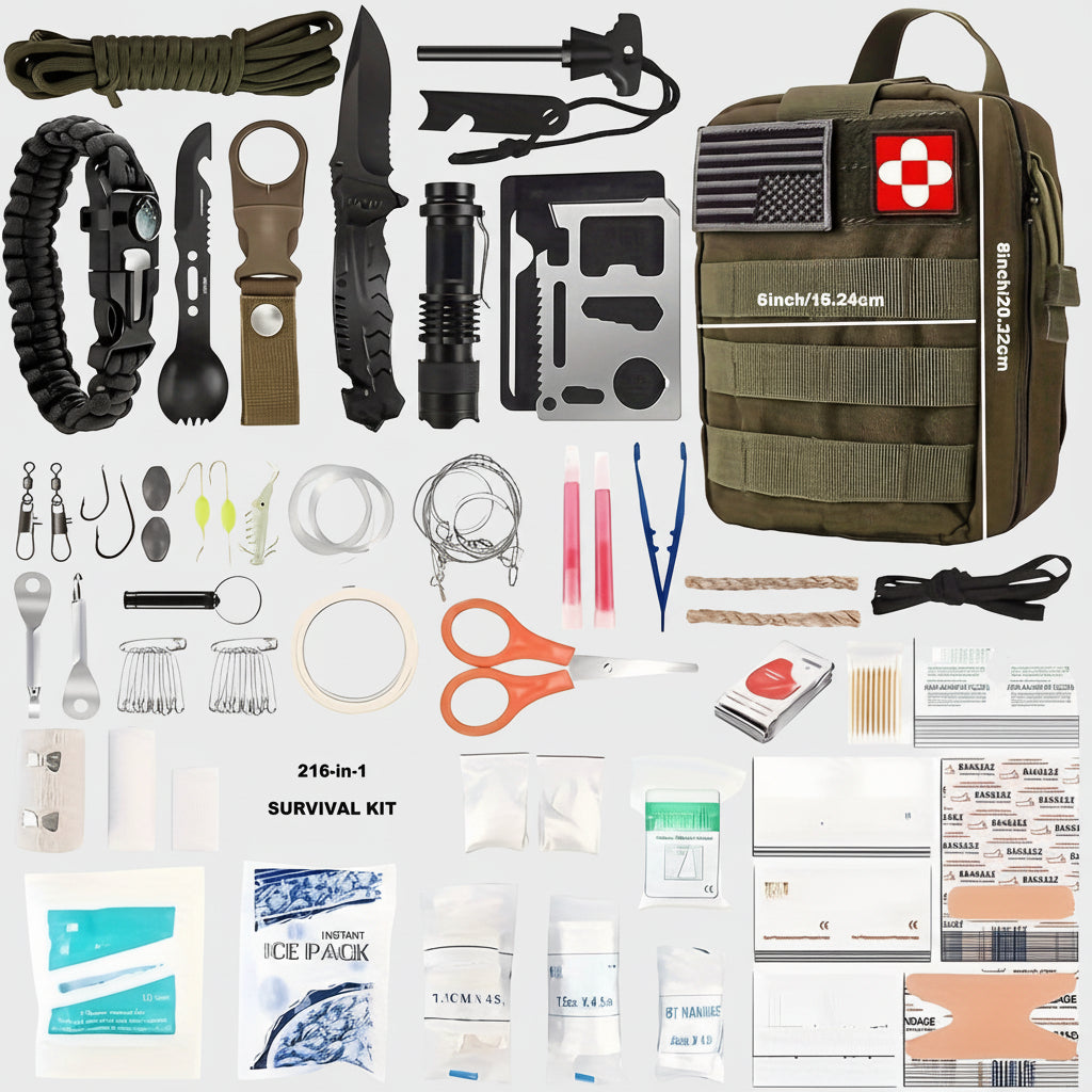 Survival Backpack with First Aid Supplies & Tools – Compact Outdoor Gear