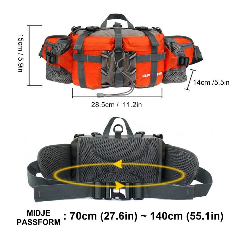 Waterproof Hiking Waist Pack with Dual Bottle Holders – Ideal for Adventures