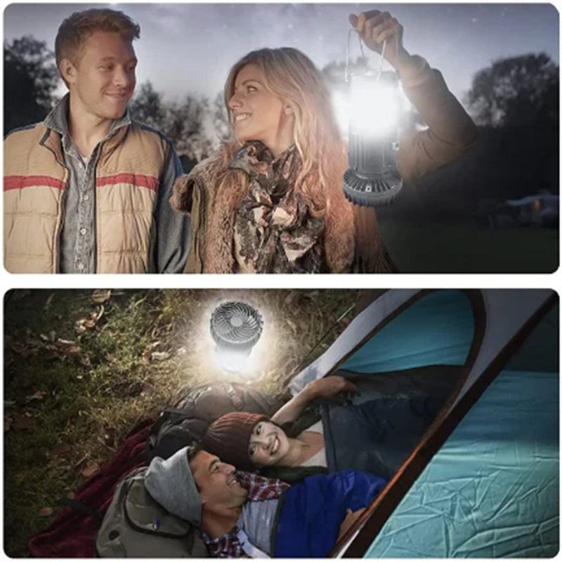 Portable Outdoor Fan with Solar Light – Ideal for Camping Comfort