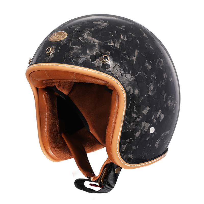 Vintage Low Profile Motorcycle Helmet with DOT & ECE Safety Certification