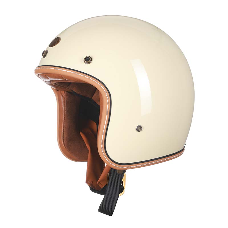 Vintage Low Profile Motorcycle Helmet with DOT & ECE Safety Certification