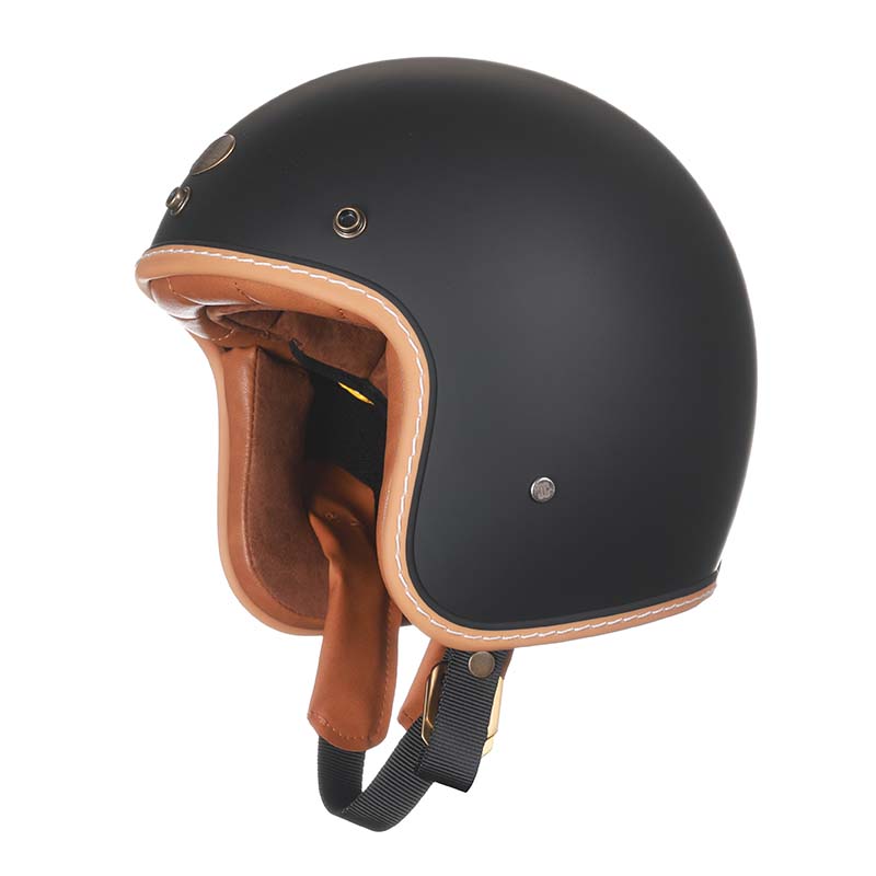 Vintage Low Profile Motorcycle Helmet with DOT & ECE Safety Certification