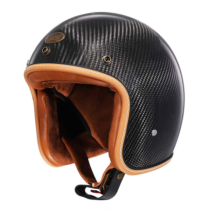 Vintage Low Profile Motorcycle Helmet with DOT & ECE Safety Certification