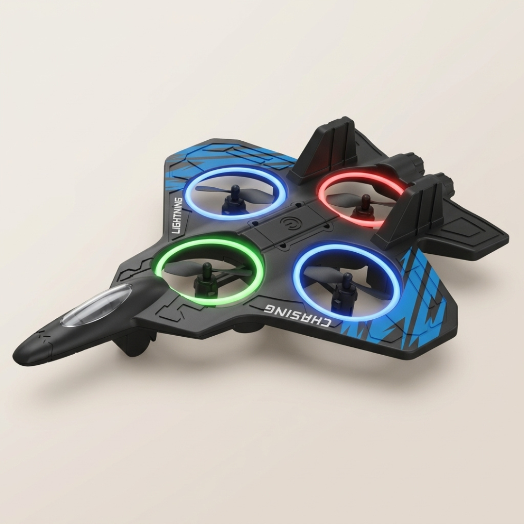 Remote Control Foam Drone for Kids – LED Light, Crash-Resistant, Ages 5+