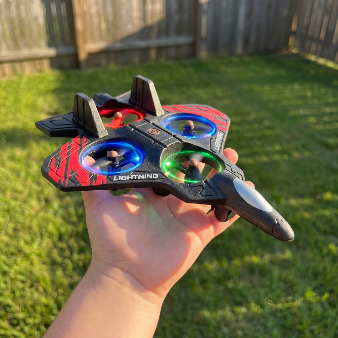 Remote Control Foam Drone for Kids – LED Light, Crash-Resistant, Ages 5+