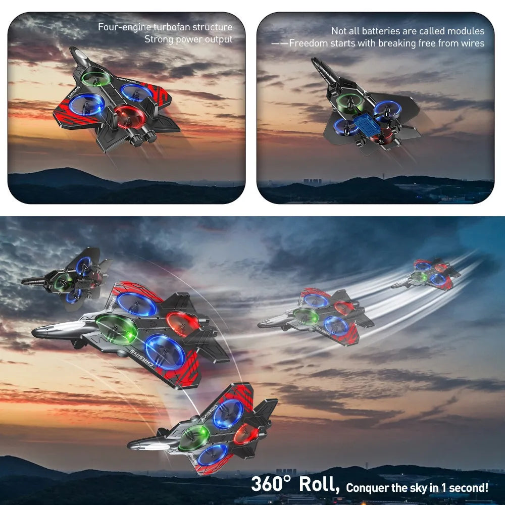 Remote Control Foam Drone for Kids – LED Light, Crash-Resistant, Ages 5+