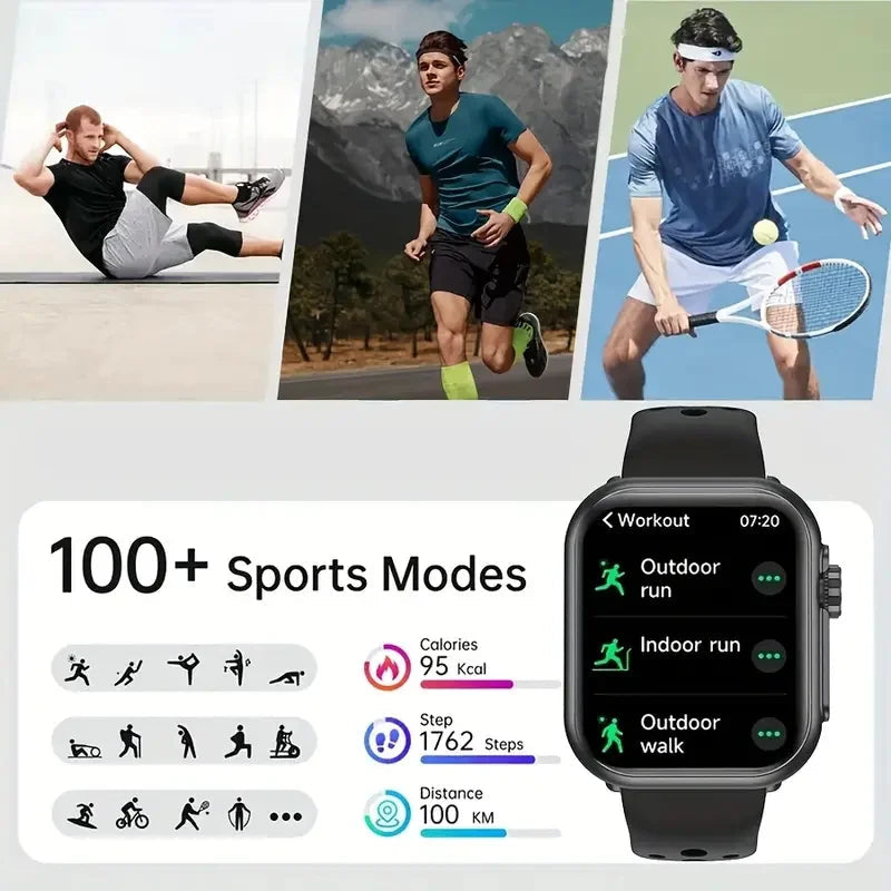Health and Fitness Smartwatch with Bluetooth Calling and 100+ Sports Modes