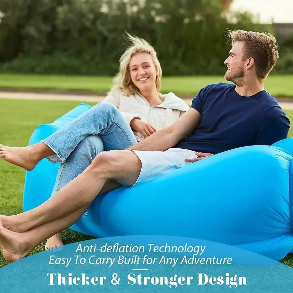 Inflatable Sofa with Ergonomic Shape – Pump-Free for Indoor/Outdoor Use