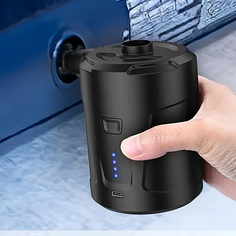 Compact Cordless Electric Air Pump with USB Rechargeable Battery for Quick Inflation