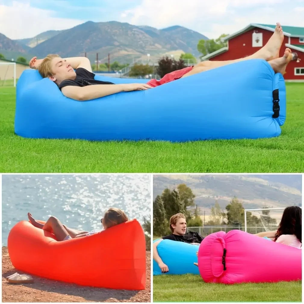Inflatable Outdoor Sofa with Ergonomic Headrest – Portable Relaxation Couch