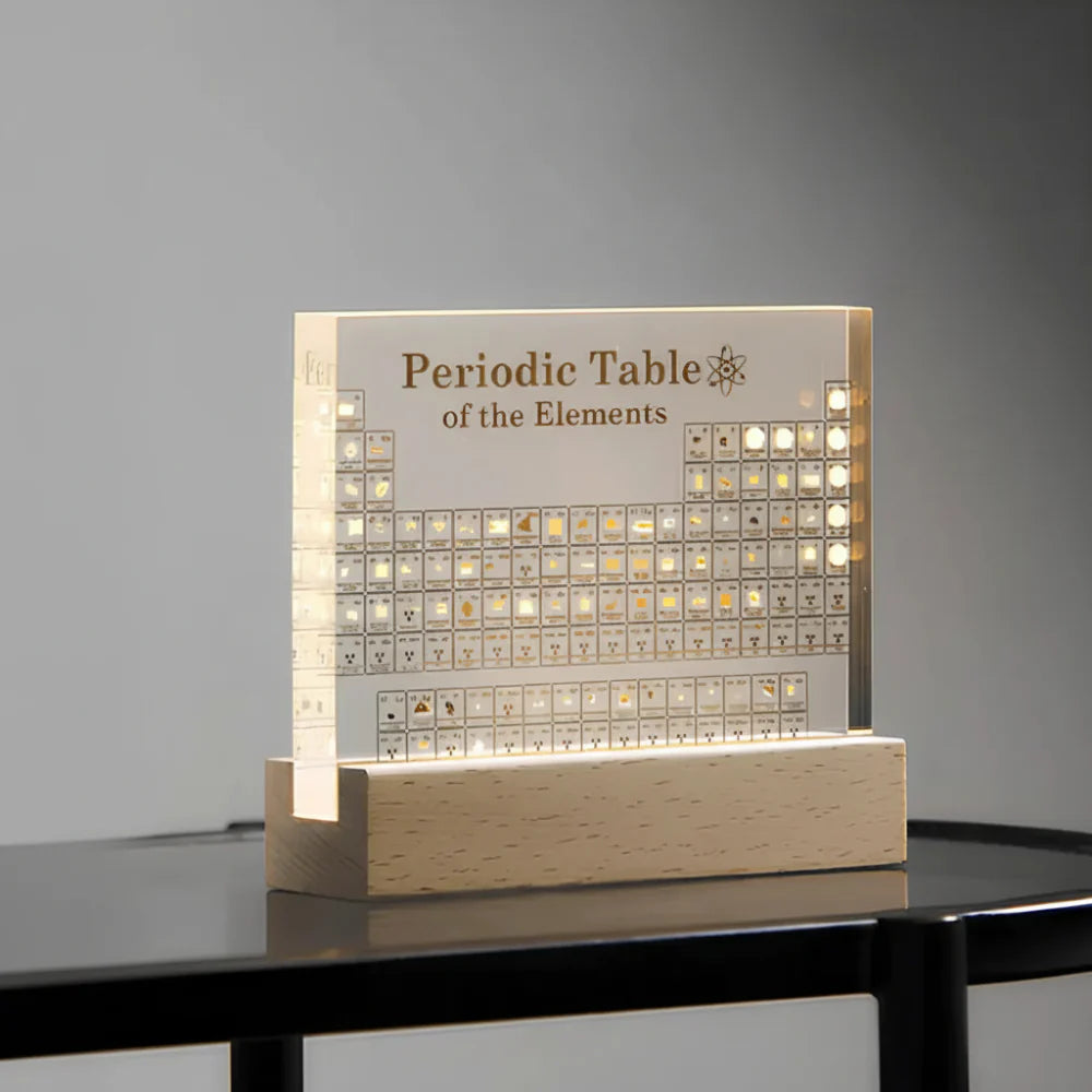 Authentic Elements Crystal Clear Periodic Table Display with Real Elements