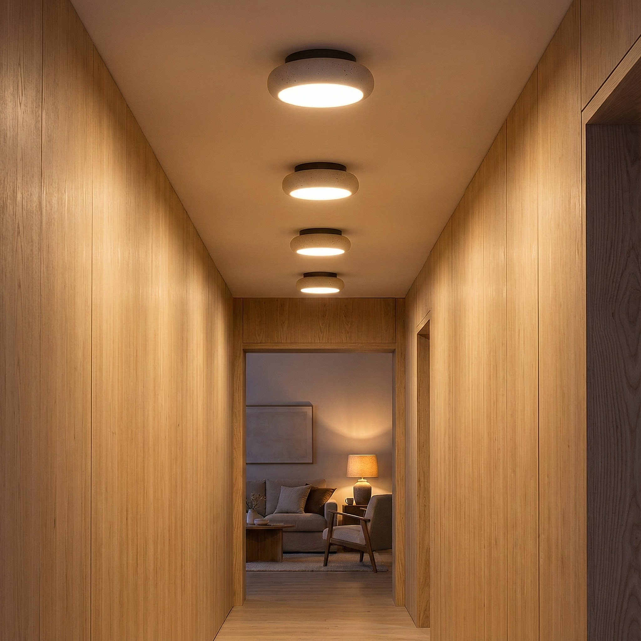 SereneGlow Soft Curved Flush Mount Ceiling Light