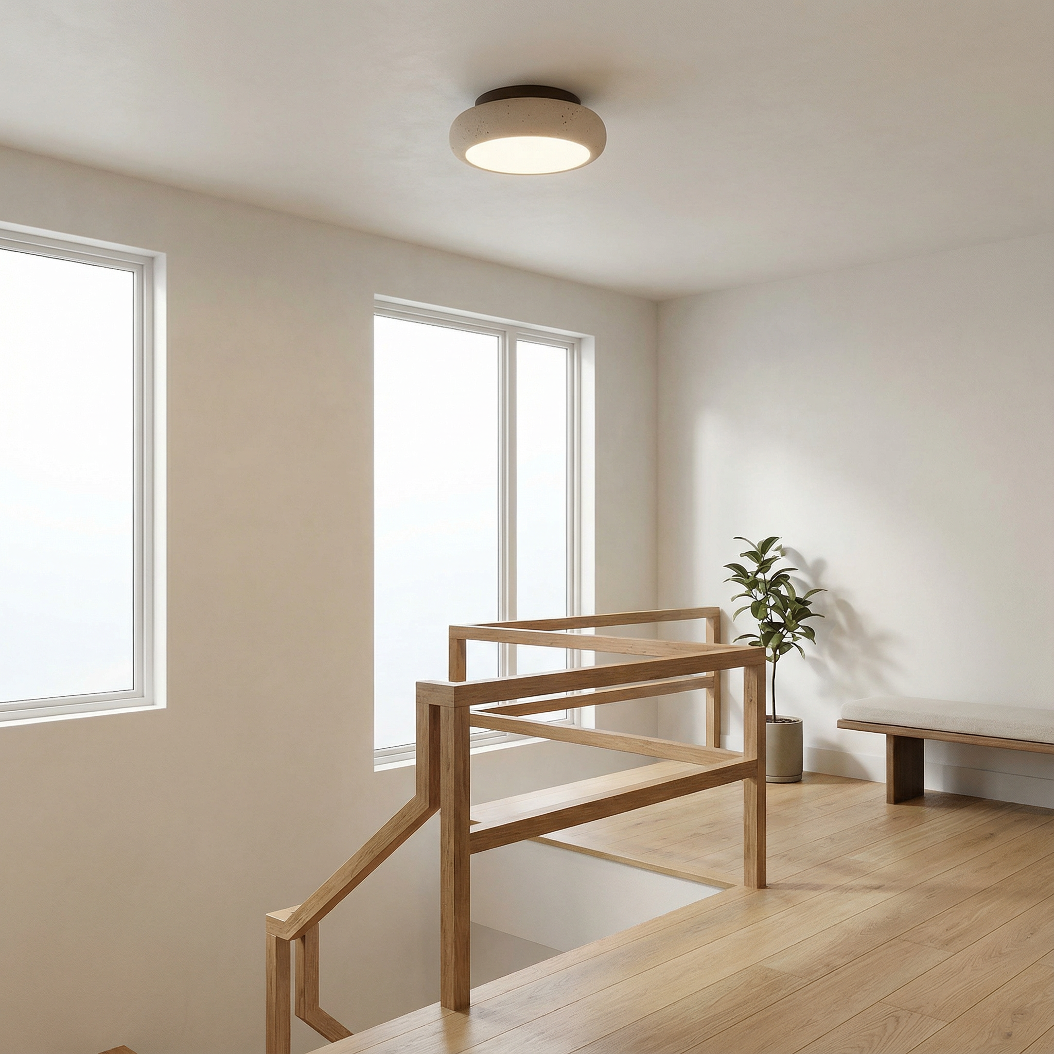 SereneGlow Soft Curved Flush Mount Ceiling Light