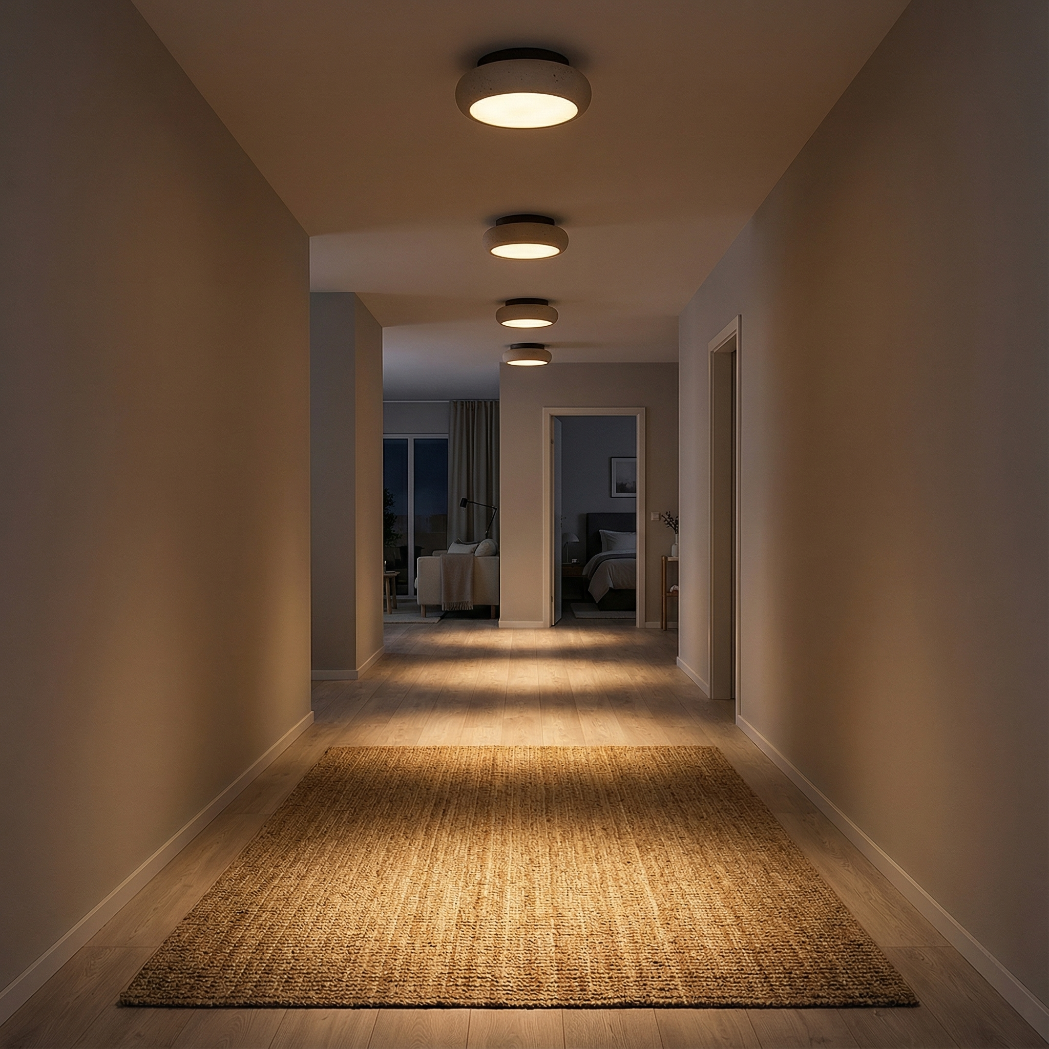 SereneGlow Soft Curved Flush Mount Ceiling Light