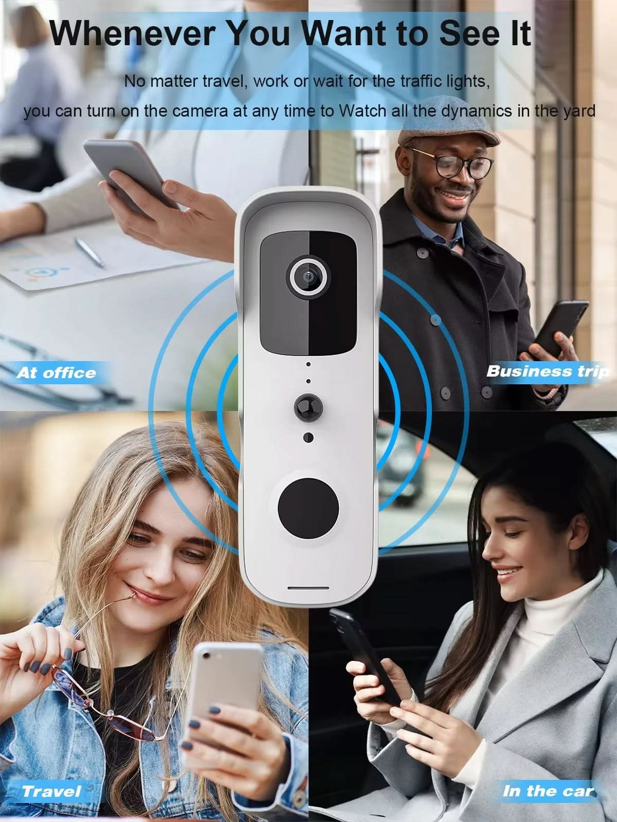 GuardianEye 1080p Wide-Angle Smart Doorbell Camera