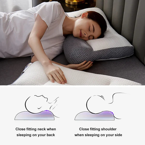 Ergonomic Neck Support Pillow for Pain-Free Sleep with Contoured Design