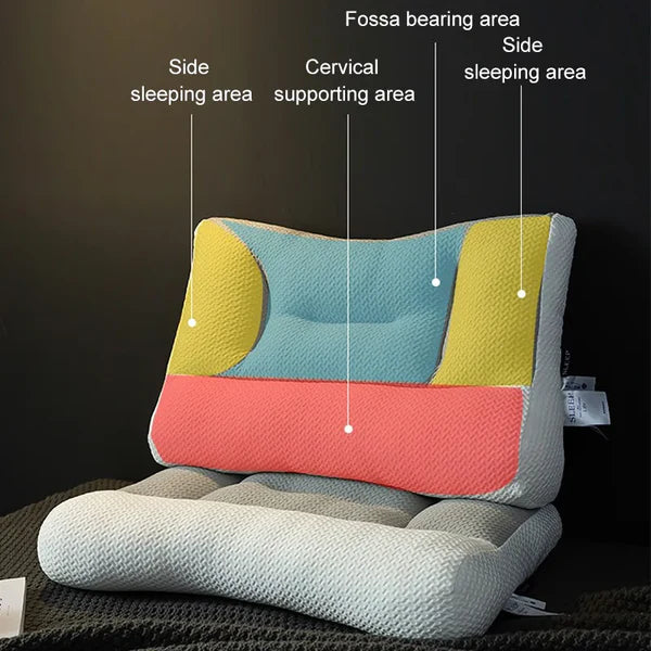 Ergonomic Neck Support Pillow for Pain-Free Sleep with Contoured Design