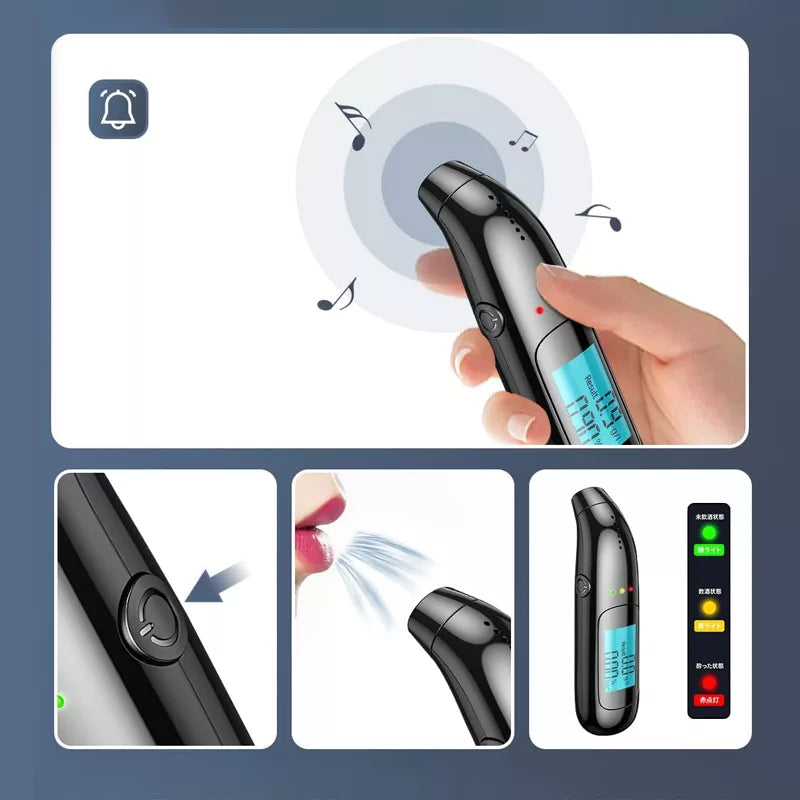 Digital Breathalyzer with LED Display - Contactless Alcohol Tester