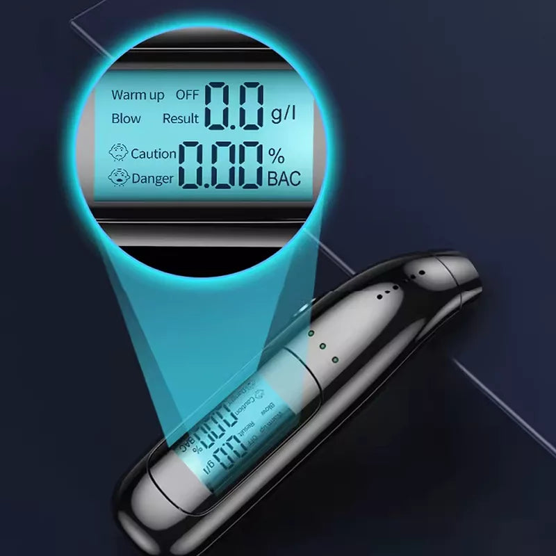 Digital Breathalyzer with LED Display - Contactless Alcohol Tester
