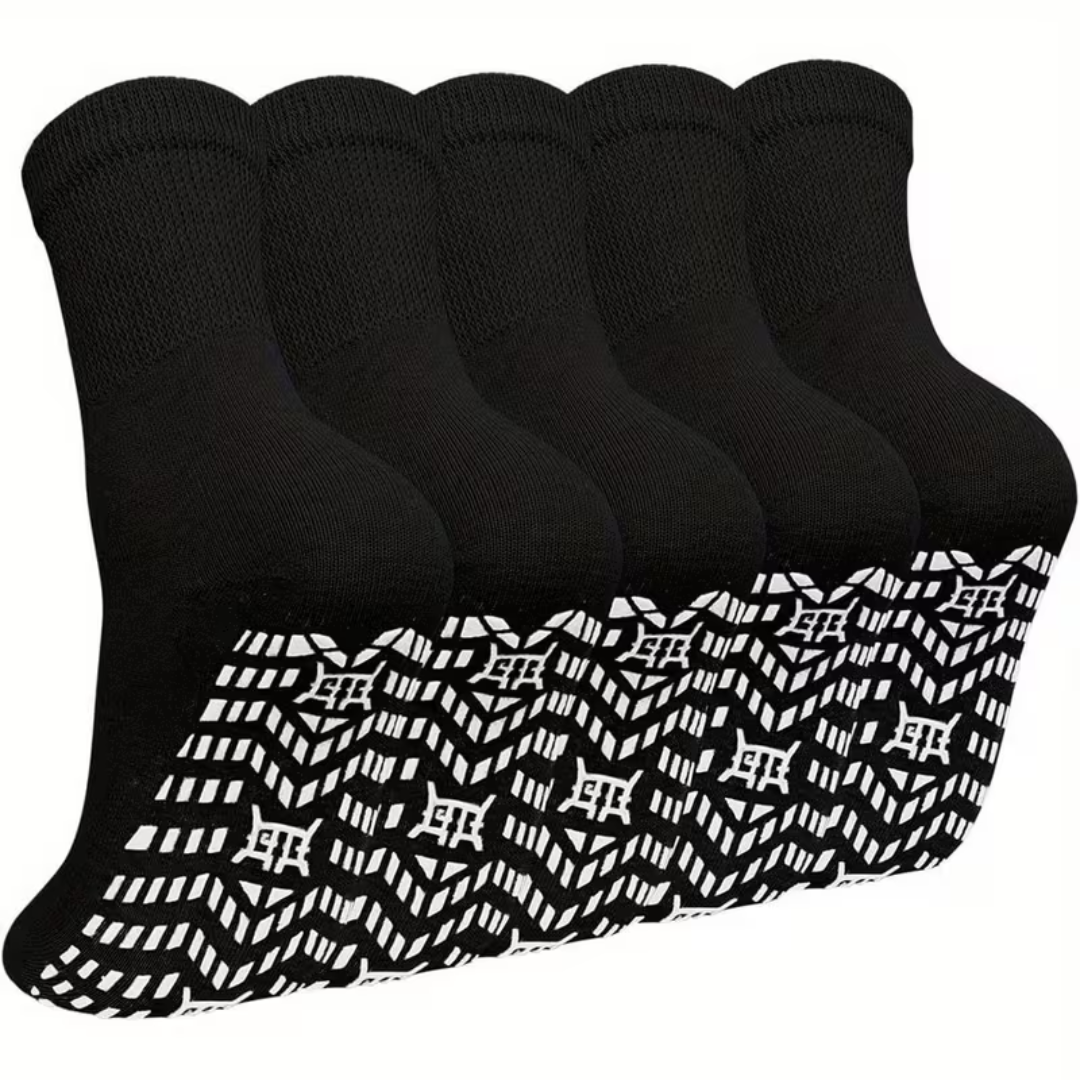 Breathable Anti-Slip Socks for Seniors with Wide Toe Fit