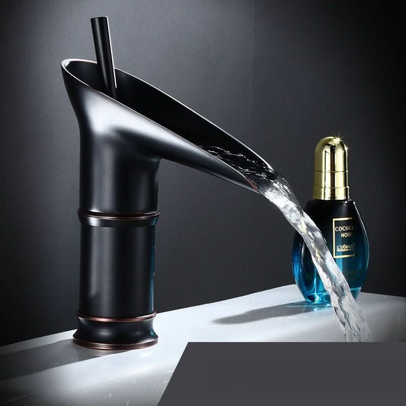 Elegant Vintage Waterfall Basin Faucet in Antique Brass