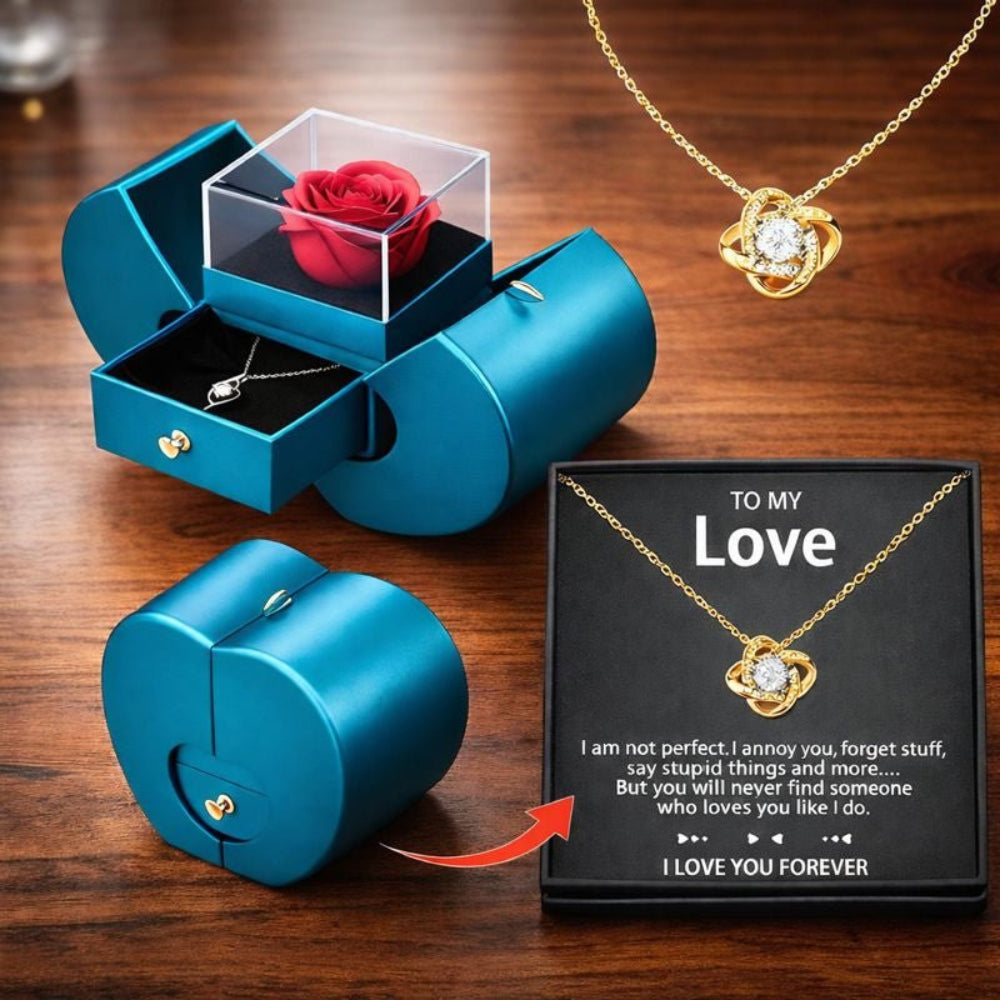 Charming Apple Jewelry Box with Soap Flower Surprise