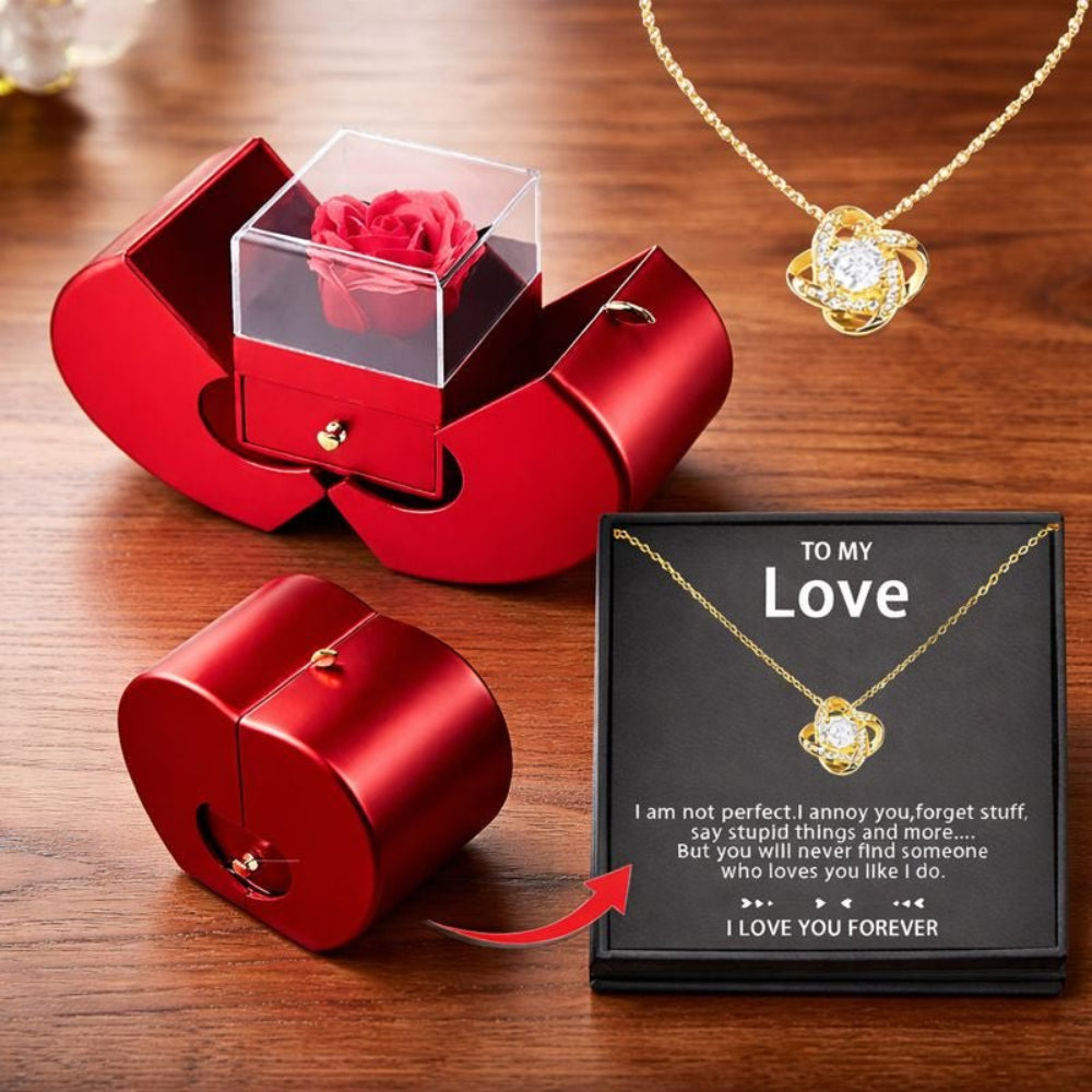 Charming Apple Jewelry Box with Soap Flower Surprise