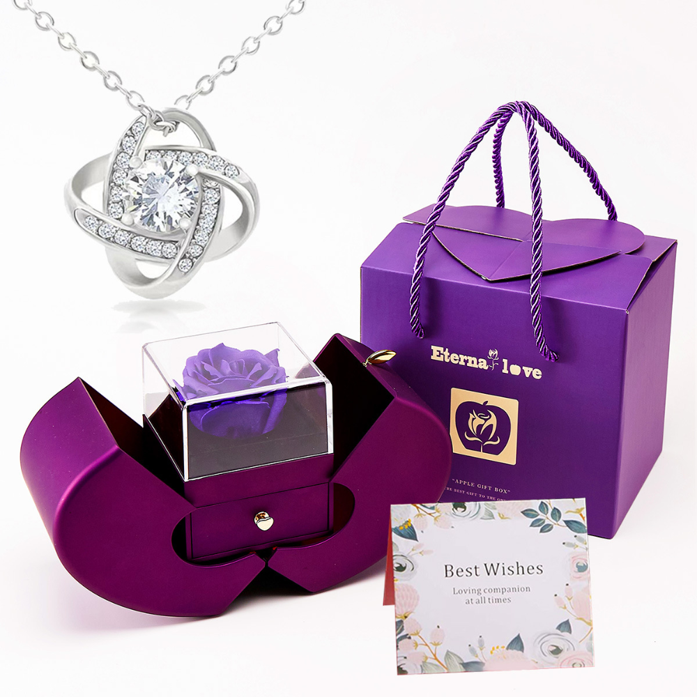 Charming Apple Jewelry Box with Soap Flower Surprise