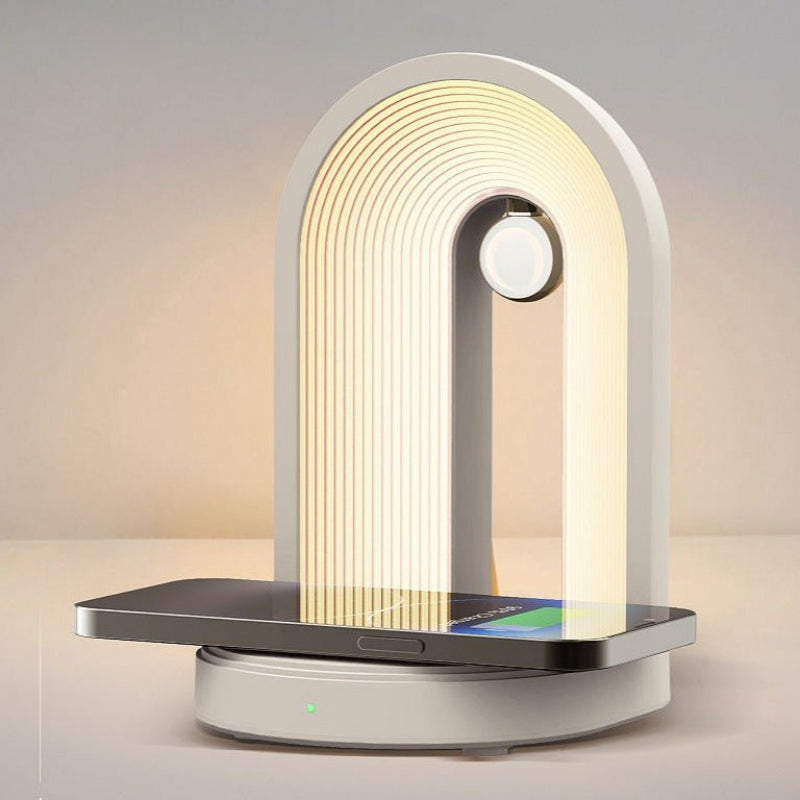 Elegant Smart Lamp with Wireless Charging & Audio Functionality