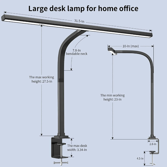 Versatile LED Desk Lamp with Adjustable Arm for Perfect Lighting