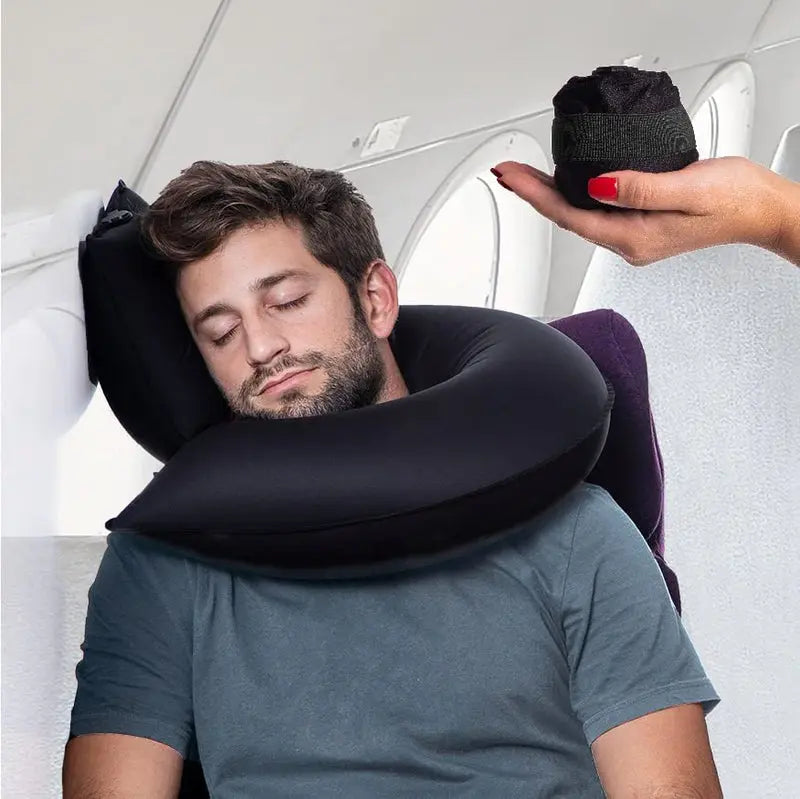 ComfortFit Inflatable Neck Support Pillow – Customizable Firmness