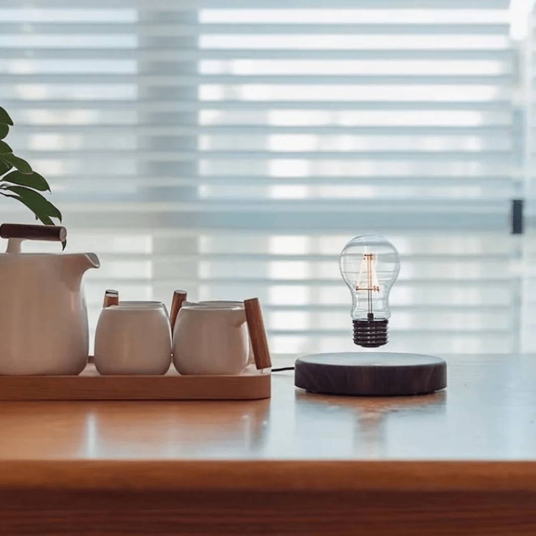 Levitating LED Light with Touch Activation and Sleek Design