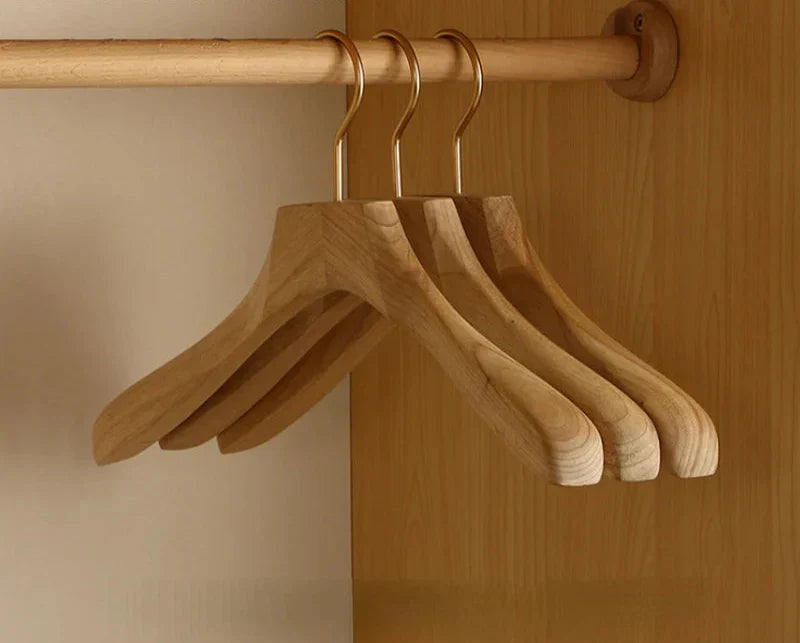 Wide Shoulder Wooden Hangers Made of Camphor Wood