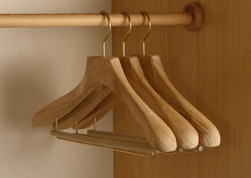 Wide Shoulder Wooden Hangers Made of Camphor Wood