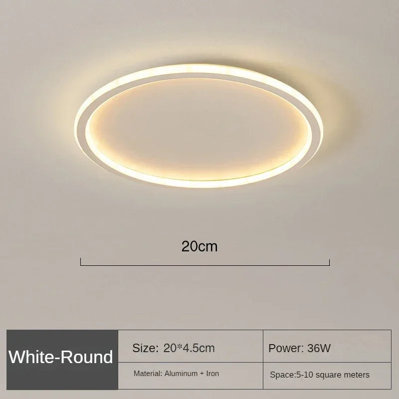 LED Ceiling Light | Scandinavian Round Design | Aluminum & Iron | 30 cm Diameter