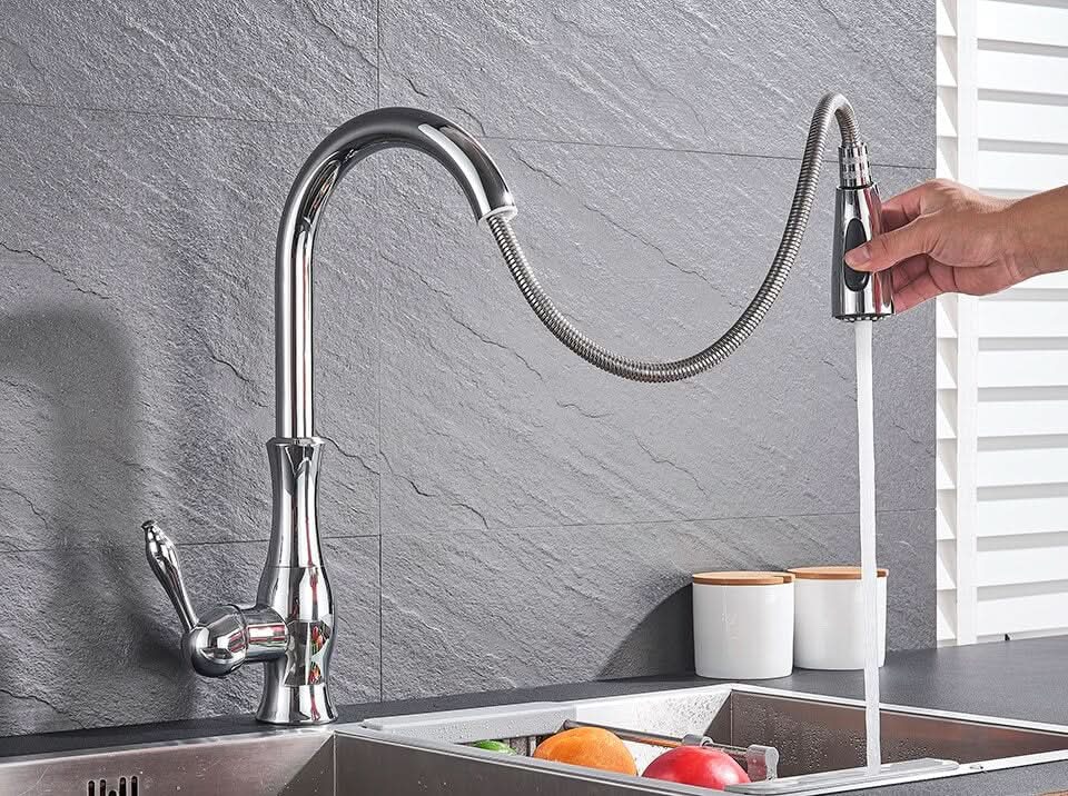 VersaFlow Adjustable Stainless Steel Kitchen Faucet for Effortless Cooking