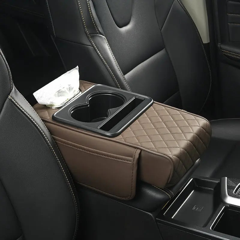 Comfortable Car Armrest Protector with Cup Holders & Storage