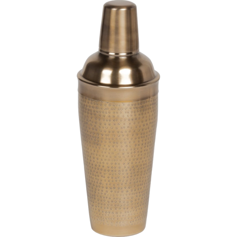 Antique Brass Cocktail Shaker – Hammered Stainless Steel Design