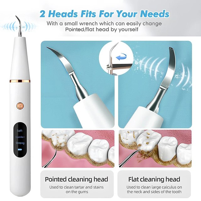 Home Tooth Cleaning Ultrasonic Wand with LED Light and USB Fast Charge